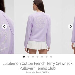 Lululemon Cotton French Terry Crewneck Pullover *Tennis Club lavender frost XS
